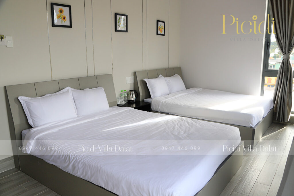 Phòng dã quỳ - 2 giường - Picidi Villa Dalat