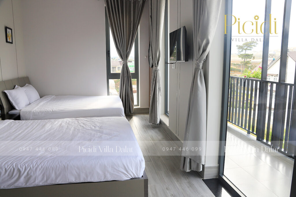 Phòng dã quỳ - 2 giường - Picidi Villa Dalat